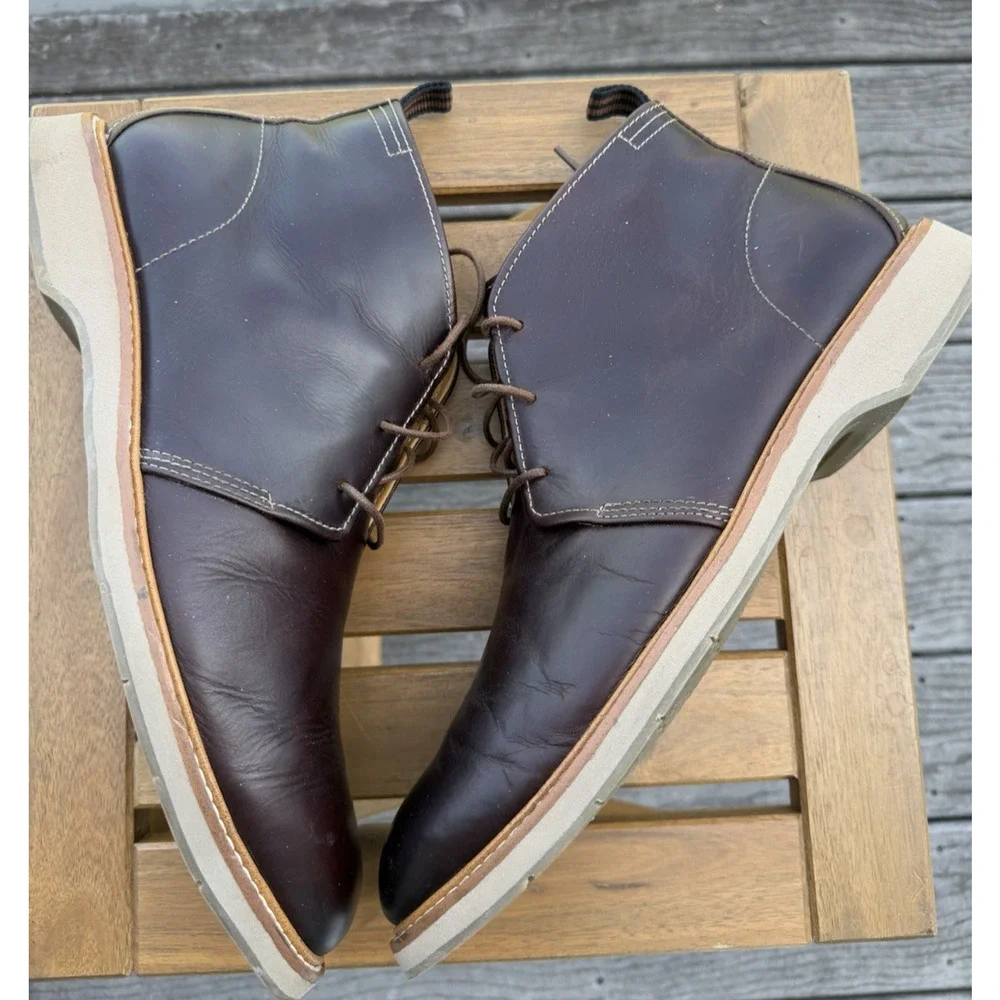 Men's Size 11 Cole Haan Leather Comfort Grand OS Chukka in Dark Java Brown EUC